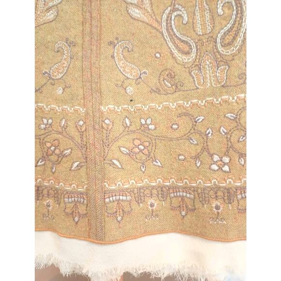 TALBOTS WOOL BLEND GOLD BROWN PAISLEY MOROCCAN INDIAN STYLE SKIRT WMS 12 - Picture 8 of 9